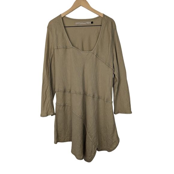 Cynthia Ashby Lagenlook Linen Asymmetrical Scoop Neck Long Sleeve Tunic - Picture 1 of 8
